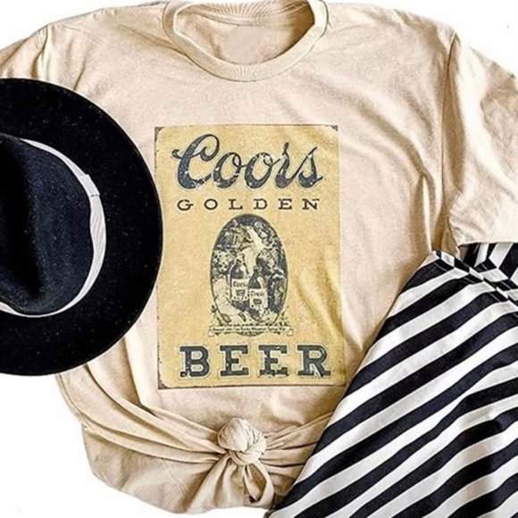 Shop Fig Tops - New Coors Golden Beer Vintage Graphic T-Shirt Tee
